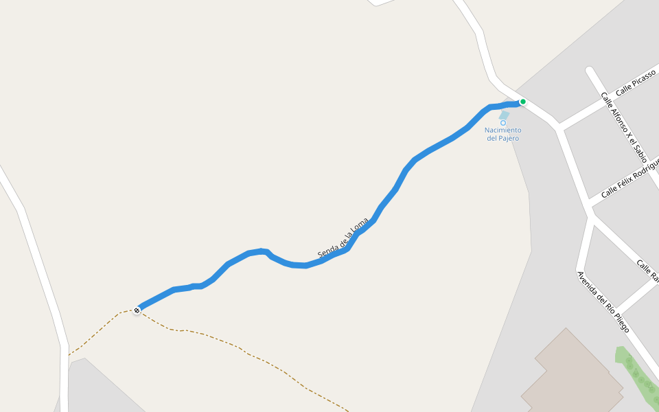 Senda de la Loma walking route map in Pliego