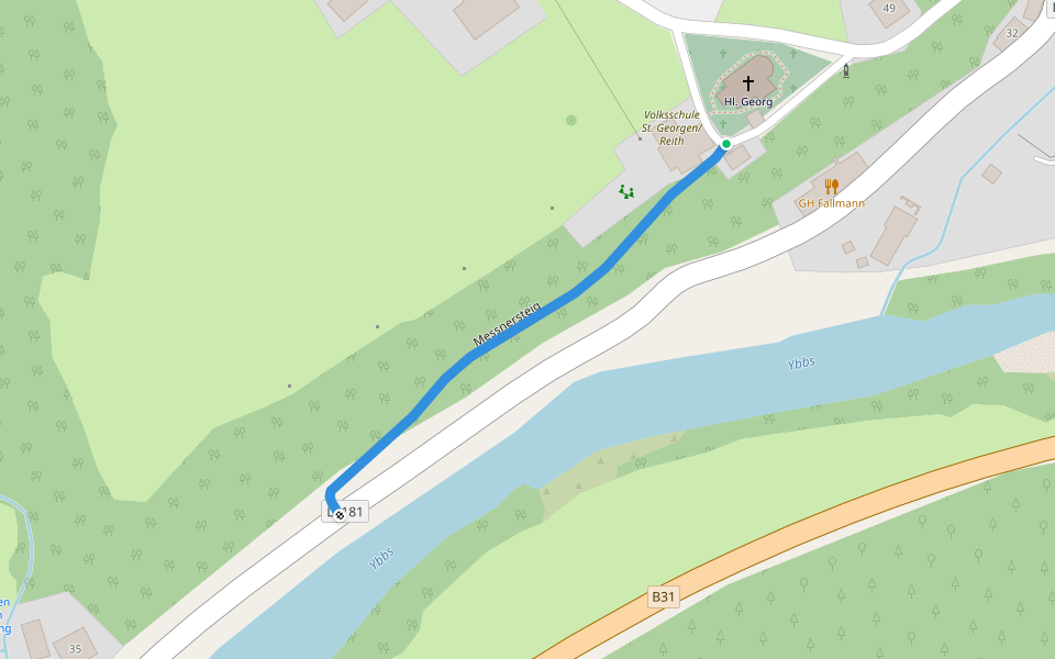 Messnersteig walking route map in Sankt Georgen am Reith