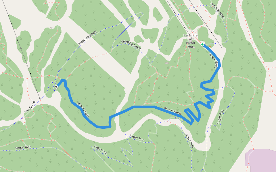 Blue Pulaski walking route map in Charlemont