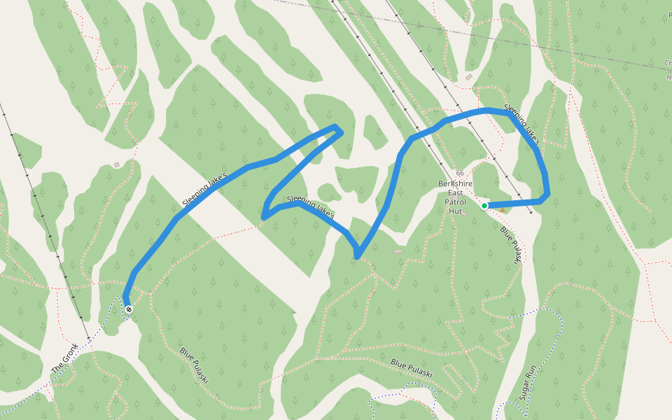 Sleeping Jake's walking route map in Charlemont