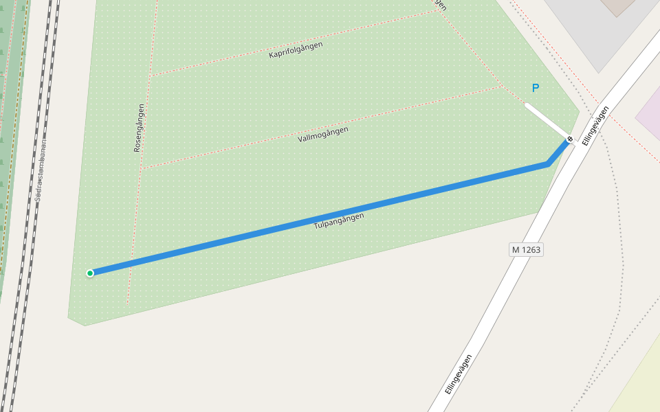 Tulpangången walking route map in Eslöv