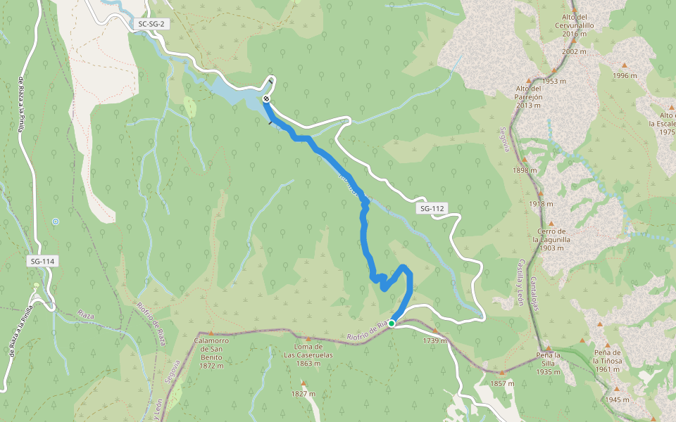 Camino Viejo De Peñalba de la Sierra walking route map in Riofrío de Riaza
