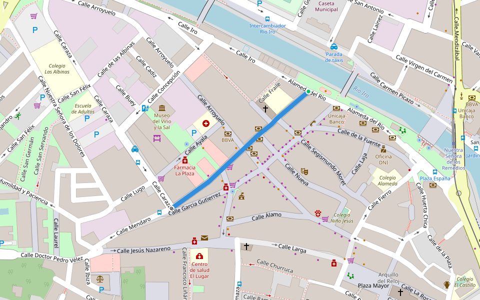 Calle de la Plaza walking route map in Chiclana de la Frontera