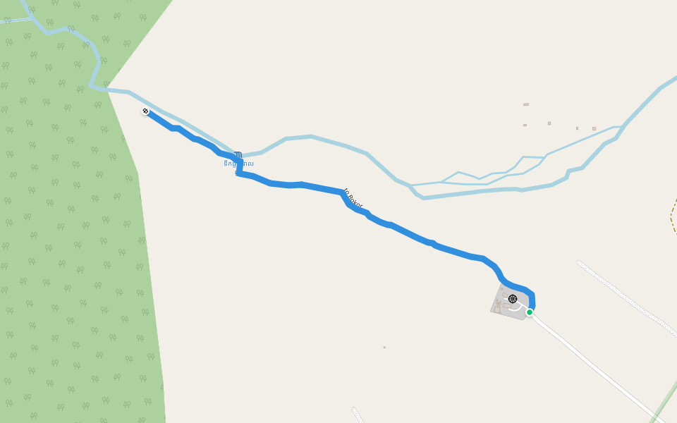 to Bokor walking route map in Krong Kampot