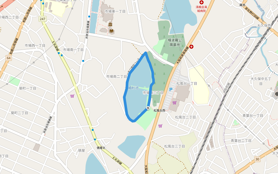 一キロ周回コース walking route map in Izumisano