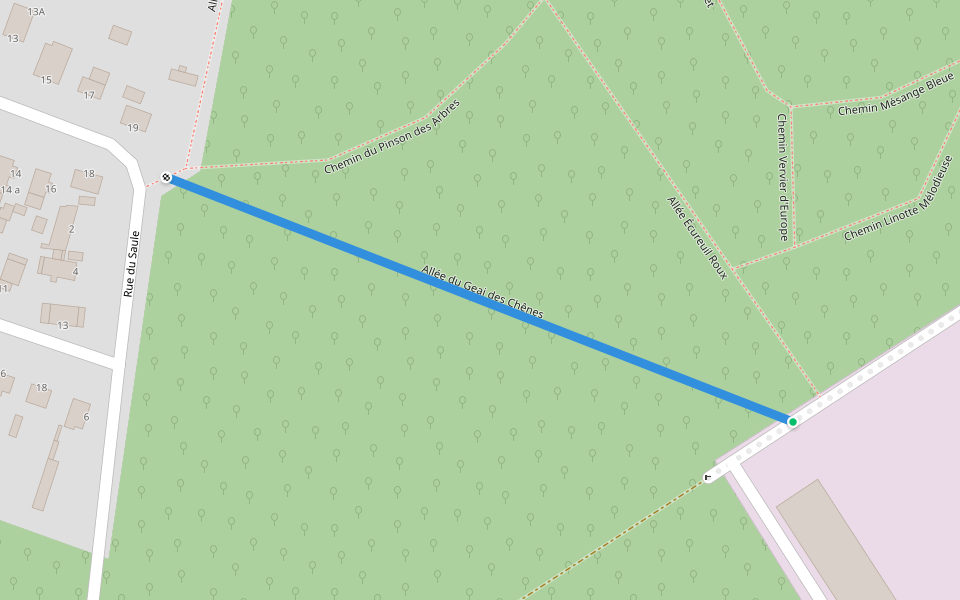 Allée du Geai des Chênes walking route map in Wittelsheim