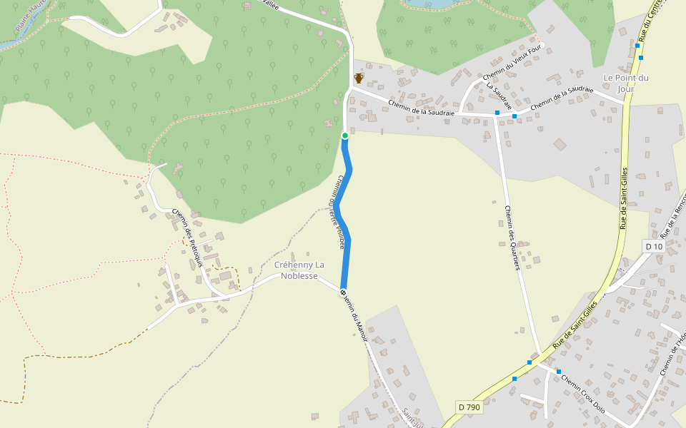 Chemin du Tertre Philibée walking route map in Saint-Julien