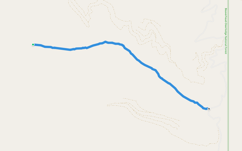 Buttler Creek Trail walking route map in Wisdom