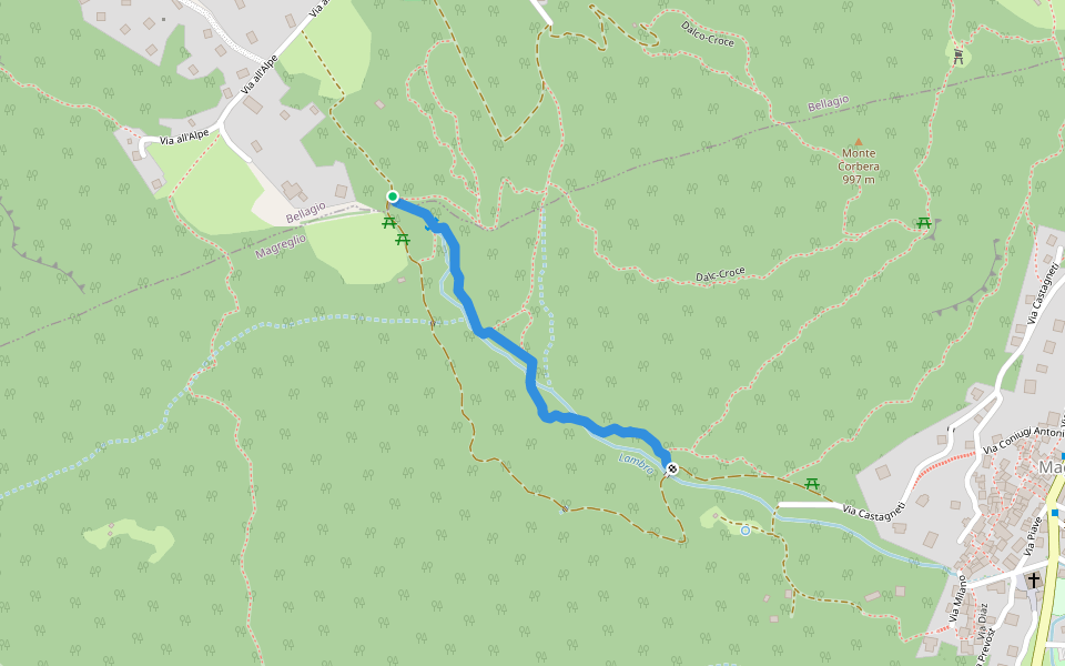 Magreglio - Menaresta walking route map in Civenna