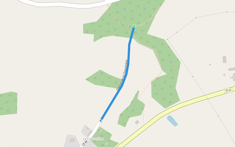 Chemin de la Chauvinière walking route map in Dompierre