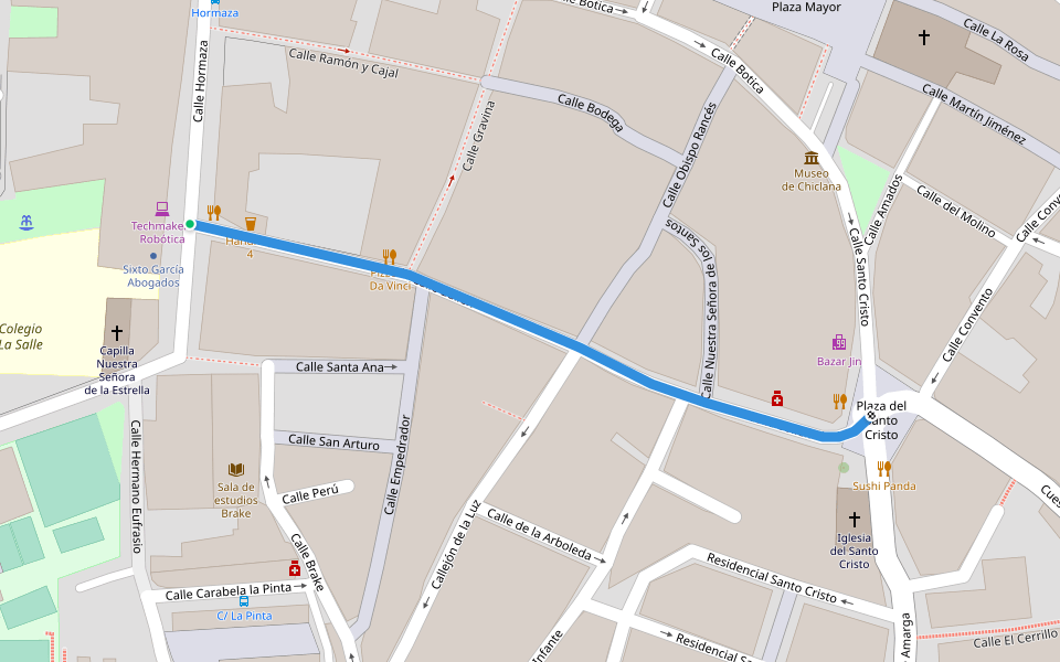 Calle Bailén walking route map in Chiclana de la Frontera