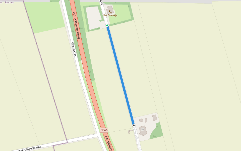 Weerdingermarke walking route map in Ter Apel