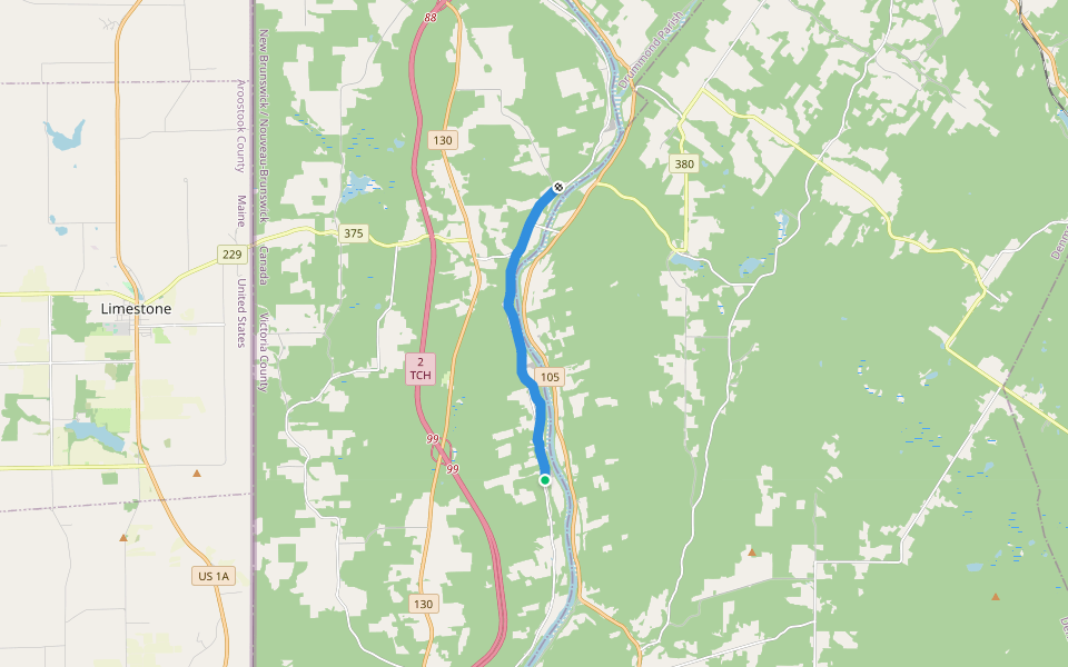 Trans Canada Trail walking route map in Morrell Siding