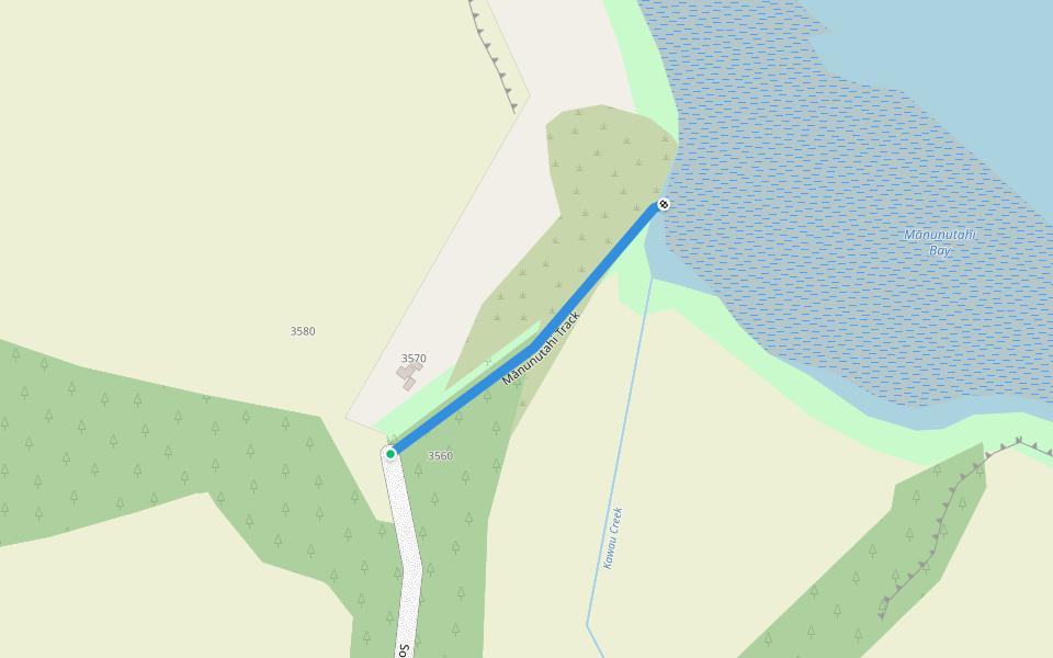 Mānunutahi Track walking route map in South Head