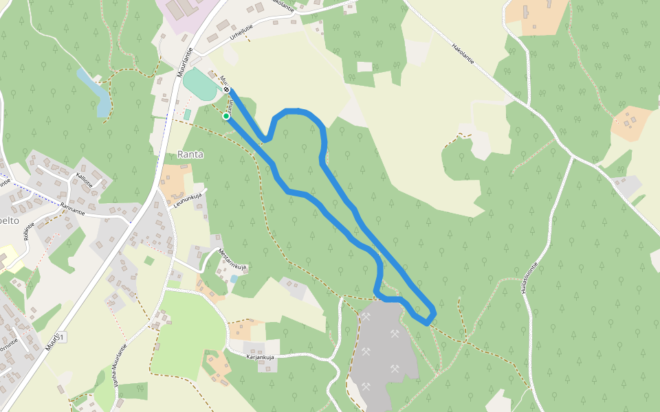 Muurlan kuntorata walking route map in Salo