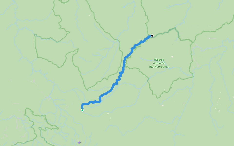 Piste de Bélizon walking route map in Kourou