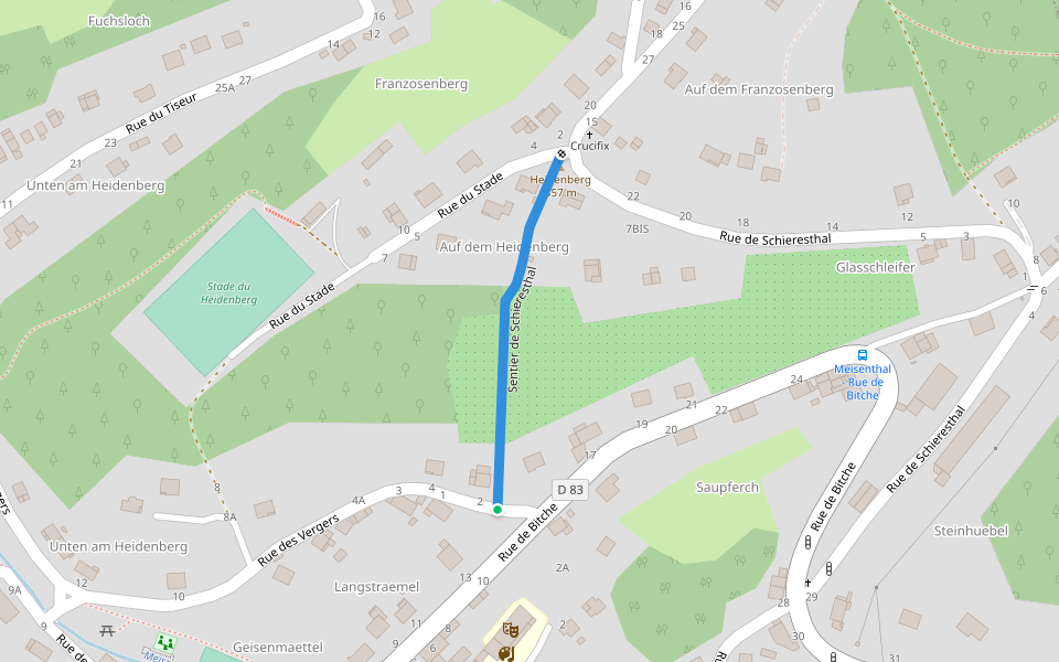 Sentier de Schieresthal walking route map in Meisenthal
