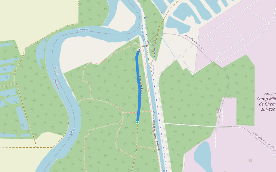 Chemin de Raveuse walking route map in Gurgy
