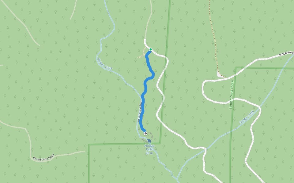 Abiqua Falls Trail walking route map in Scotts Mills