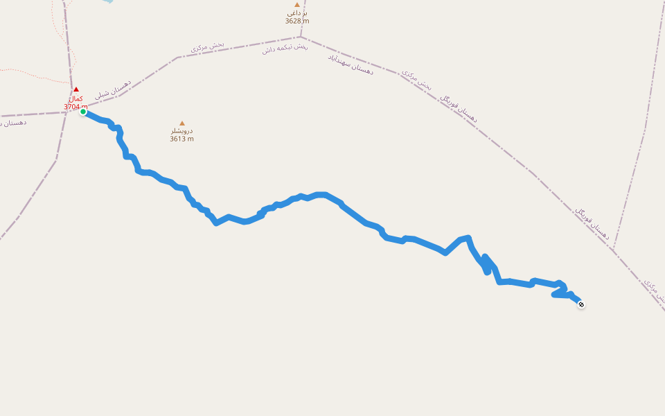 پیشیکلو به قله کمال سهند walking route map in Liqvan