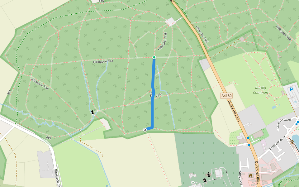 R88 walking route map in Northwood
