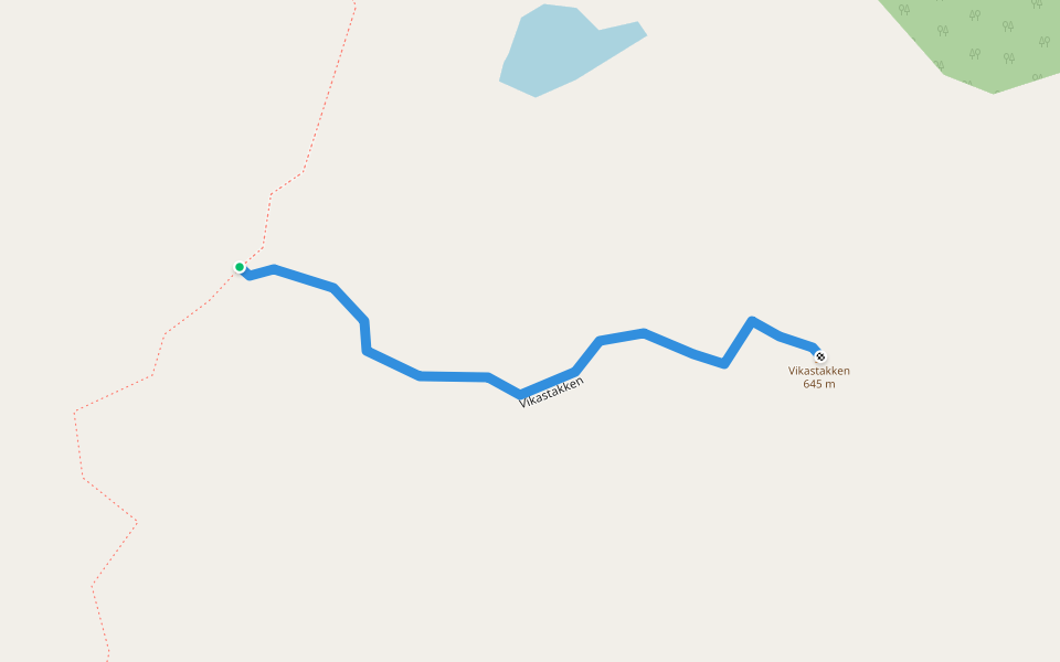 Vikastakken walking route map in Forsand