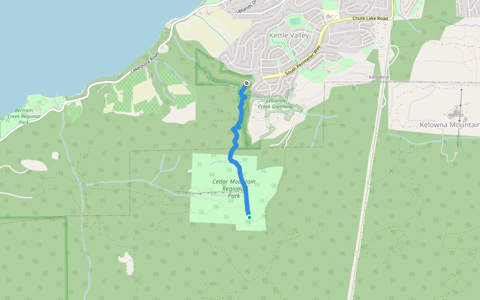 Lebanon Creek Trail Hiking Kelowna, British Columbia Pacer