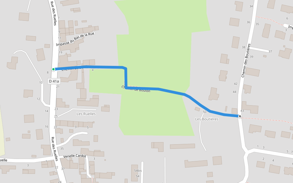Chemin de Boulon walking route map in Laize-Clinchamps