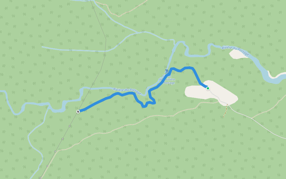 Sentier des rivières walking route map in Barachois