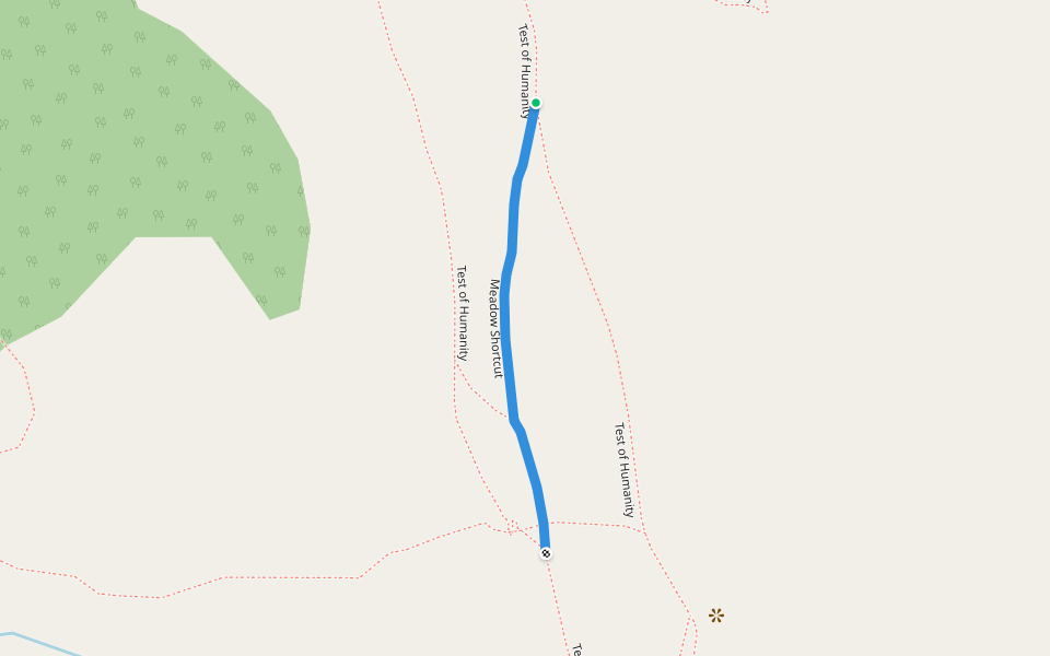 Meadow Shortcut walking route map in Summerland