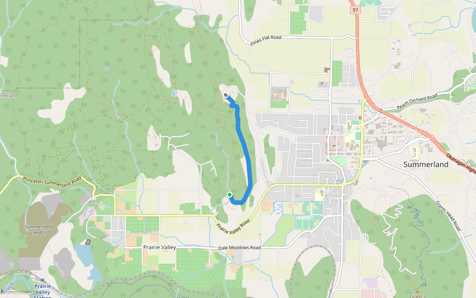Flume Line walking route map in Summerland