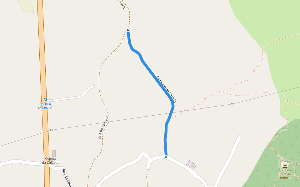 Caminho do Castelo walking route map in Calhandriz