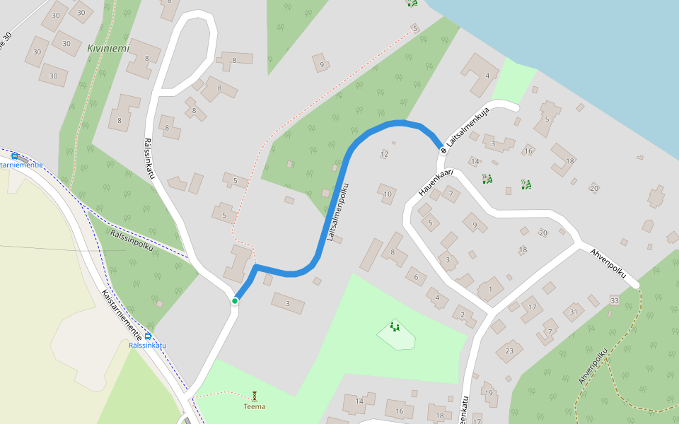 Laitsalmenpolku walking route map in Turku