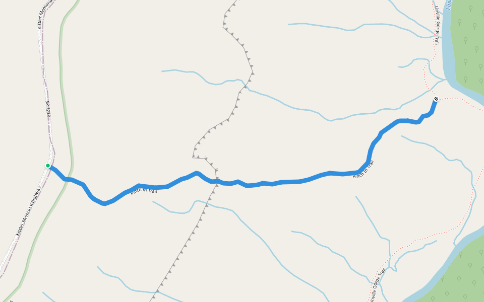 Pinch In Trail walking route map in Marion