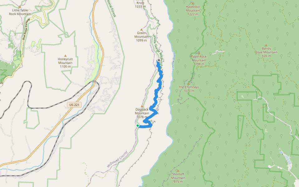 Rock Jock Trail walking route map in Marion