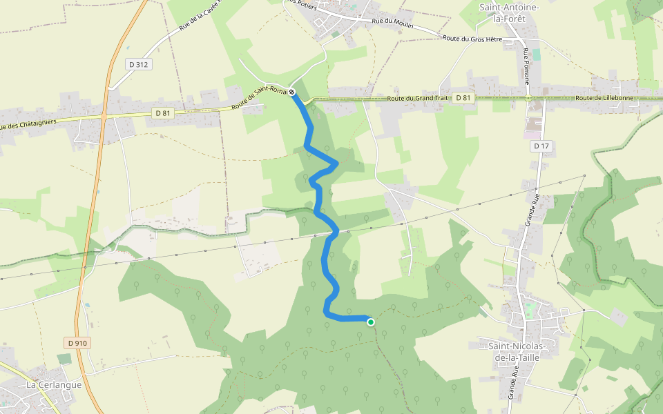 Chemin de la Chapelle walking route map in Saint-Nicolas-de-la-Taille