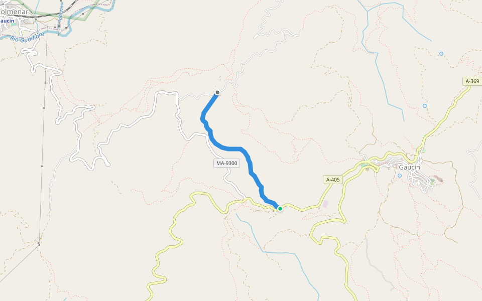 Camino del Lentiscar walking route map in Benarrabá