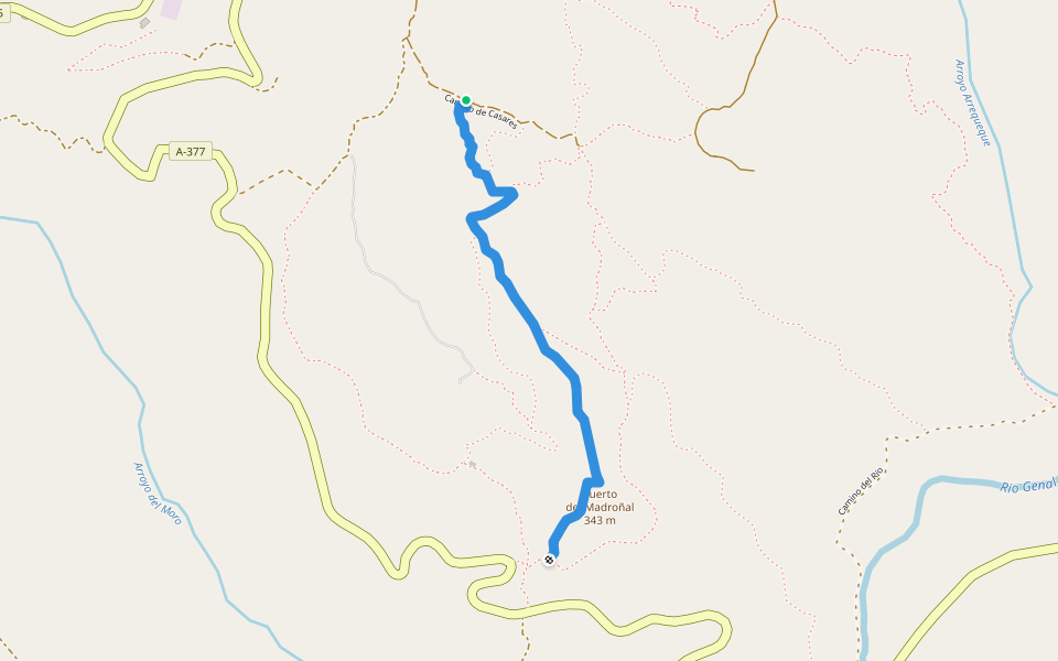 Camino de La Dehesa - Las Limas walking route map in Gaucín