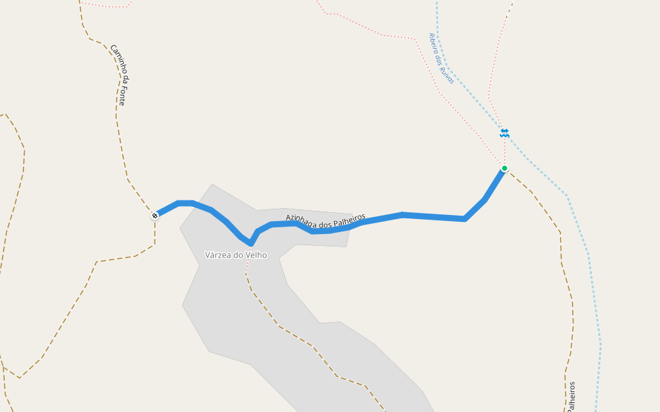 Azinhaga dos Palheiros walking route map in Corxo