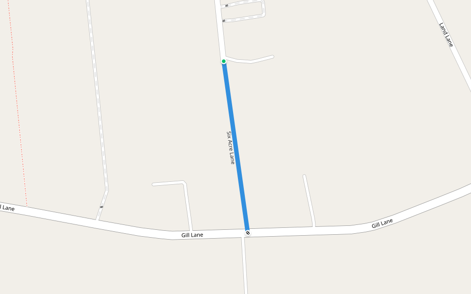 Six Acre Lane walking route map in Longton