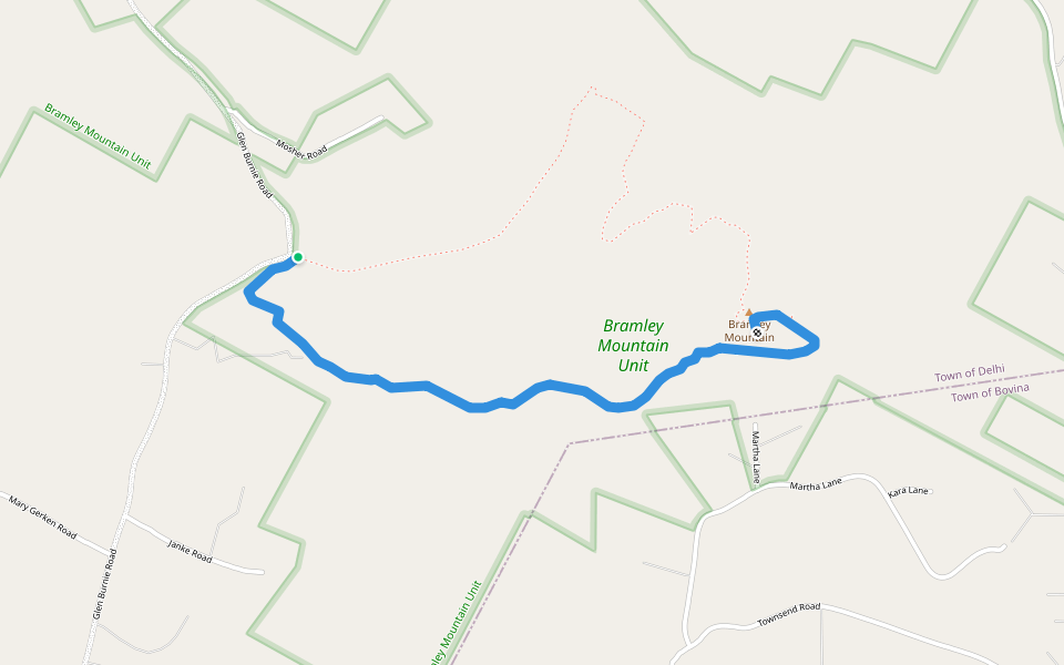 Bramley Summit Trail walking route map in Delhi