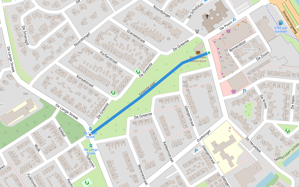 Greente pad walking route map in Swifterbant