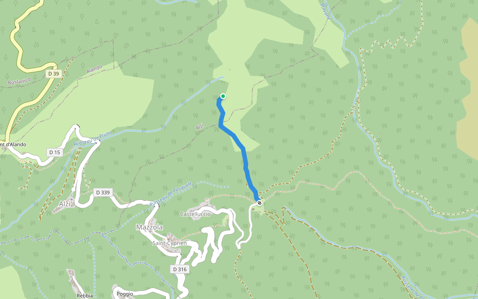 Via Romana walking route map in Alzi