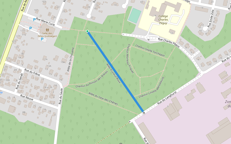 Allée Écureuil Roux walking route map in Wittelsheim