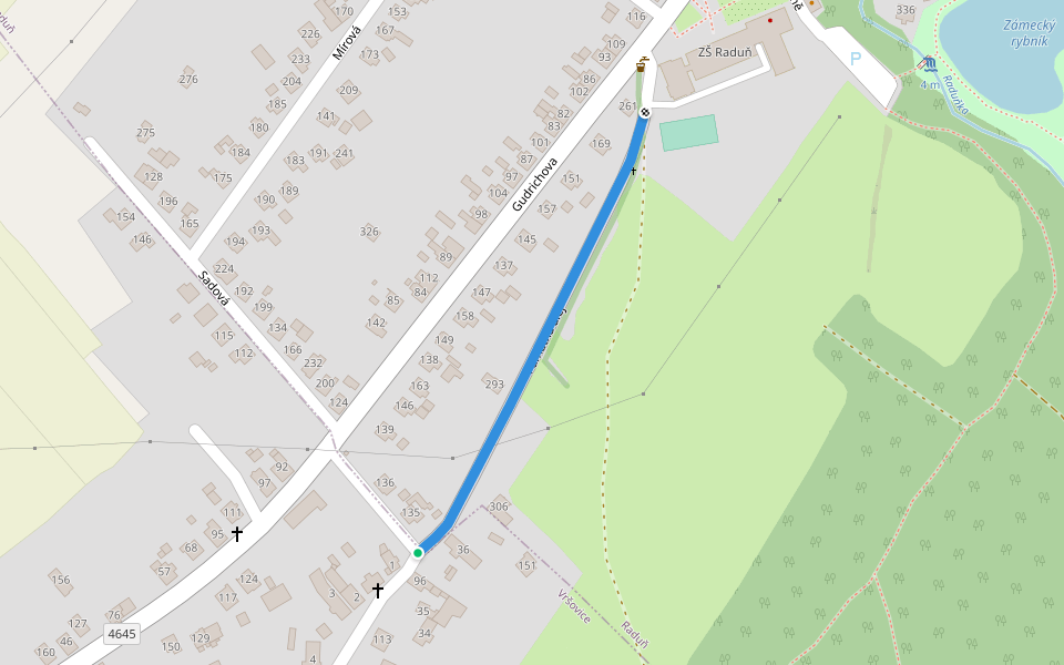 Památná alej walking route map in Vršovice