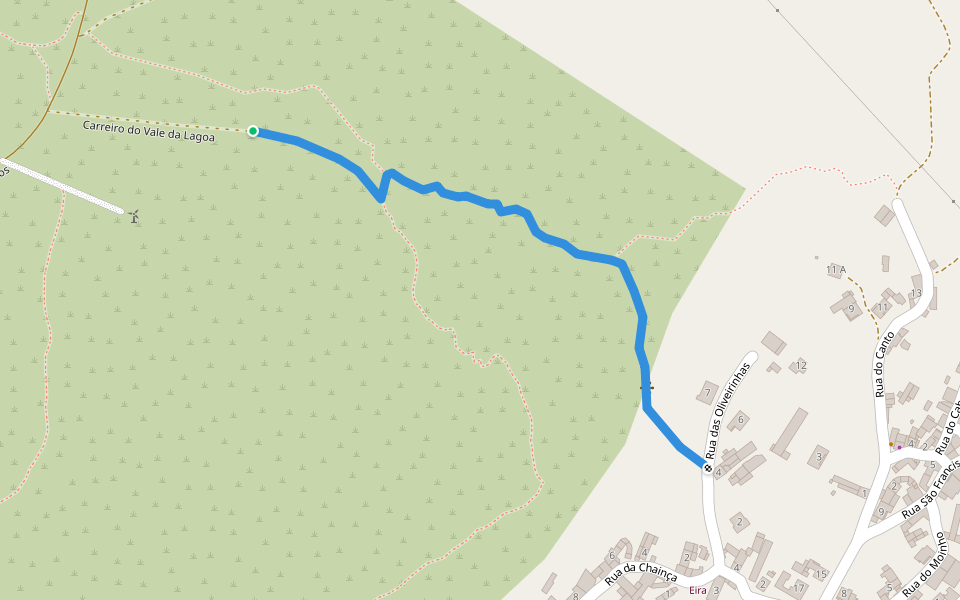 Carreiro do Vale da Lagoa walking route map in Alcobertas
