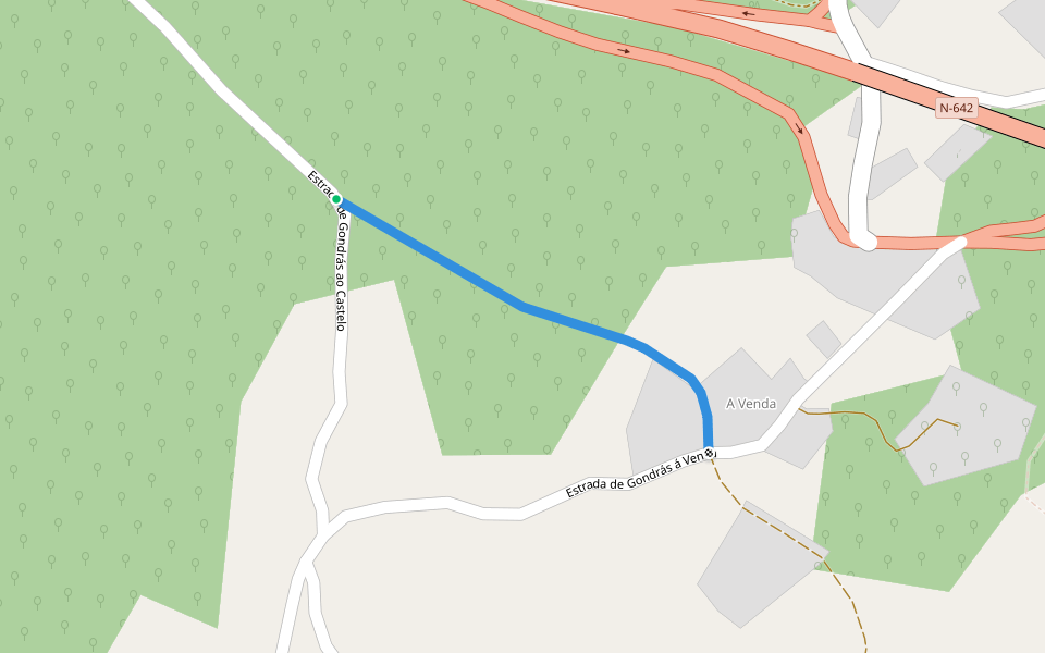 Camiño Gondrás walking route map in Cervo