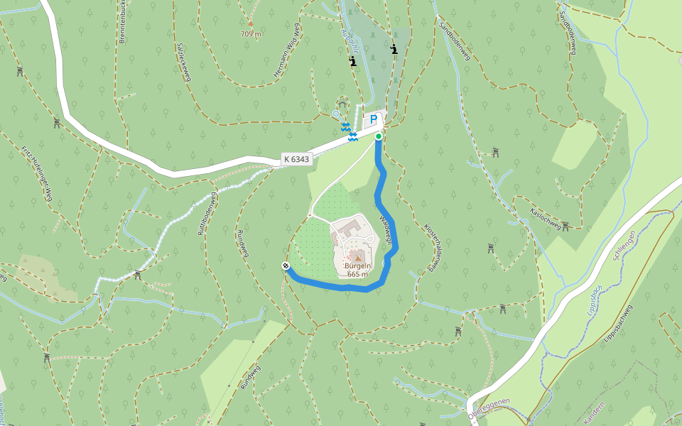 Waldwegli walking route map in Schliengen