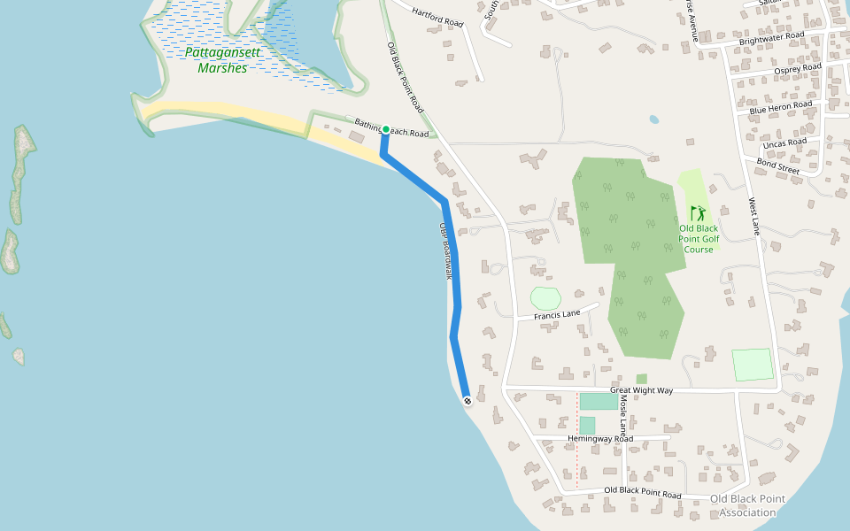 OBP Boardwalk walking route map in East Lyme