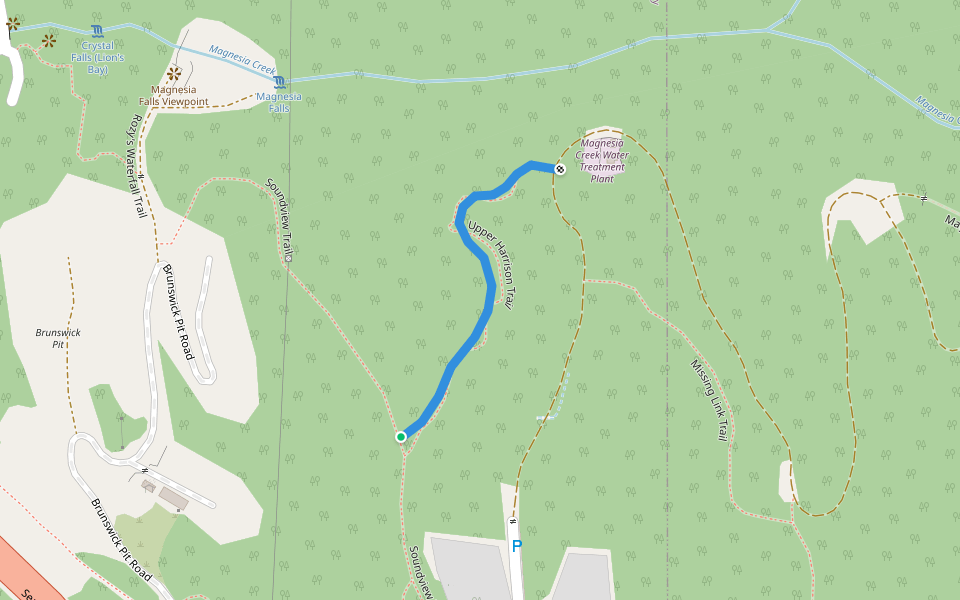 Upper Harrison Trail walking route map in Lions Bay
